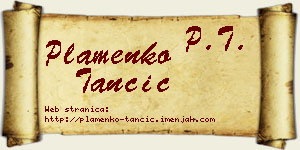Plamenko Tančić vizit kartica